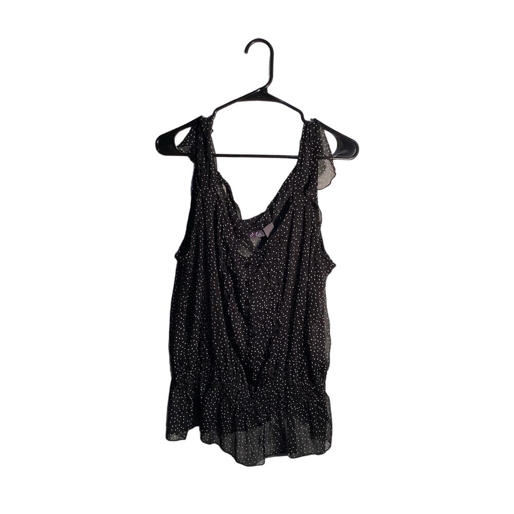 Dots Black Polka Dot Blouse Size 3X